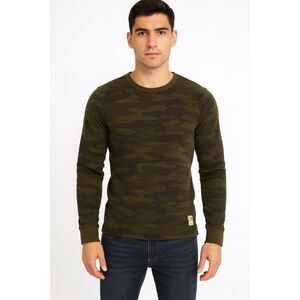 Hollister camouflage Green Long Sleeve Tee Performance Fit 100% Cotton size M